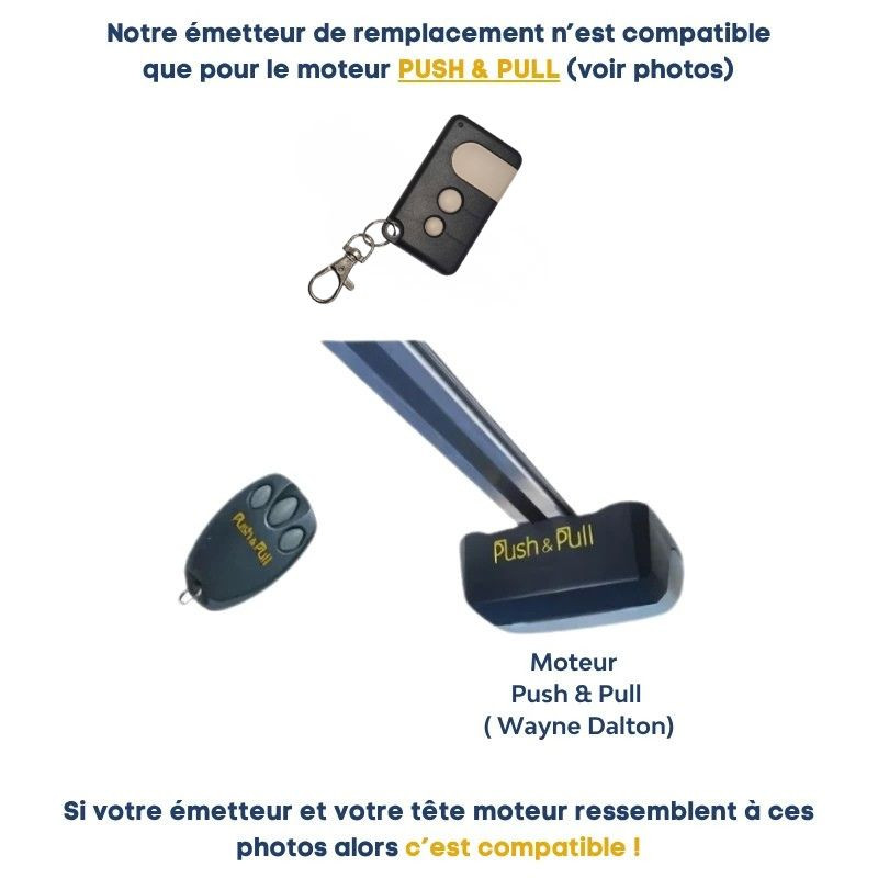Télécommande Wayne Dalton Push and Pull 60 pour moteur de porte de garage sectionnelle
