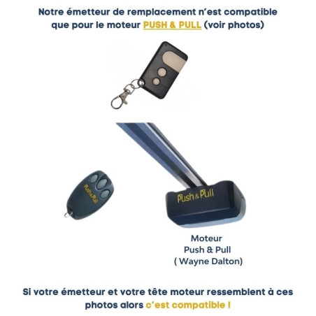 Télécommande Wayne Dalton Push and Pull 60 pour moteur de porte de garage sectionnelle