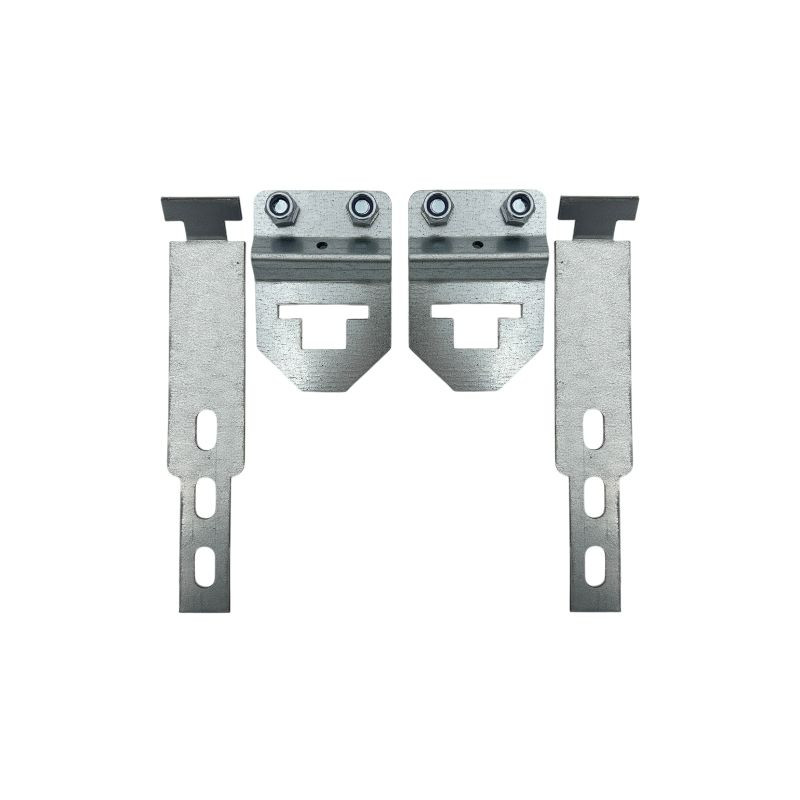 Paire d'accroches ressorts 3 trous avec triangles pour porte de garage basculante.