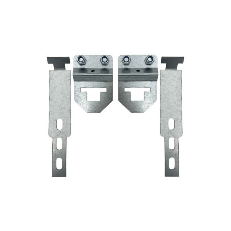 Paire d'accroches ressorts 3 trous avec triangles pour porte de garage basculante.