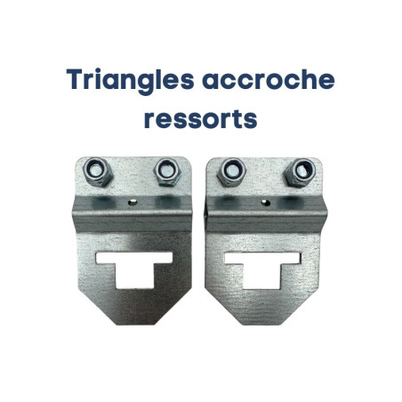 Paire d'accroches ressorts 3 trous avec triangles de la porte de garage basculante.