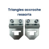 Paire d'accroches ressorts 3 trous avec triangles de la porte de garage basculante.