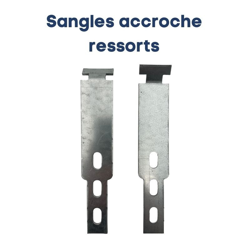 Paire d'accroches ressorts 3 trous avec triangles pour une porte de garage basculante.
