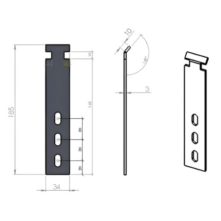 Paire d'accroches ressorts 3 trous avec triangles pour une porte de garage basculante.