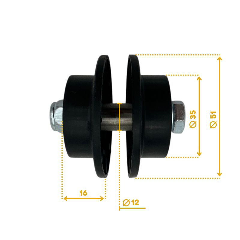 mesure d'une roulette Normstahl pour porte de garage basculante Prominent A390310