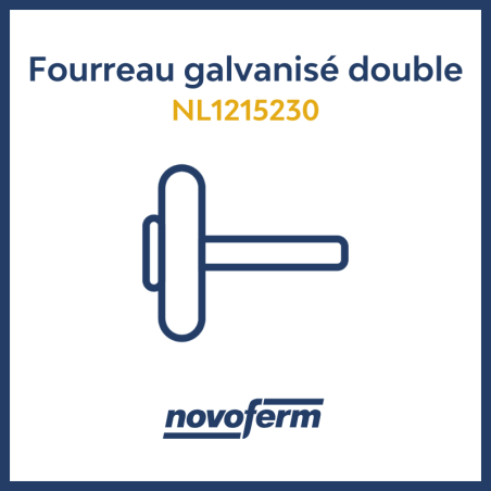 Fourreau Galvanisé double de roulette de porte industrielle Novoferm NL1215230