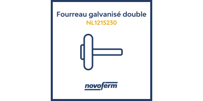 Fourreau Galvanisé double de roulette de porte industrielle Novoferm NL1215230