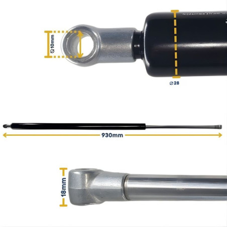 Vérin à gaz pour une portes de garage basculantes Tubauto 860317