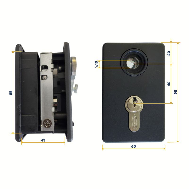 Serrure pour la porte de garage Iso 45 sectionnelle Novoferm NFF11113