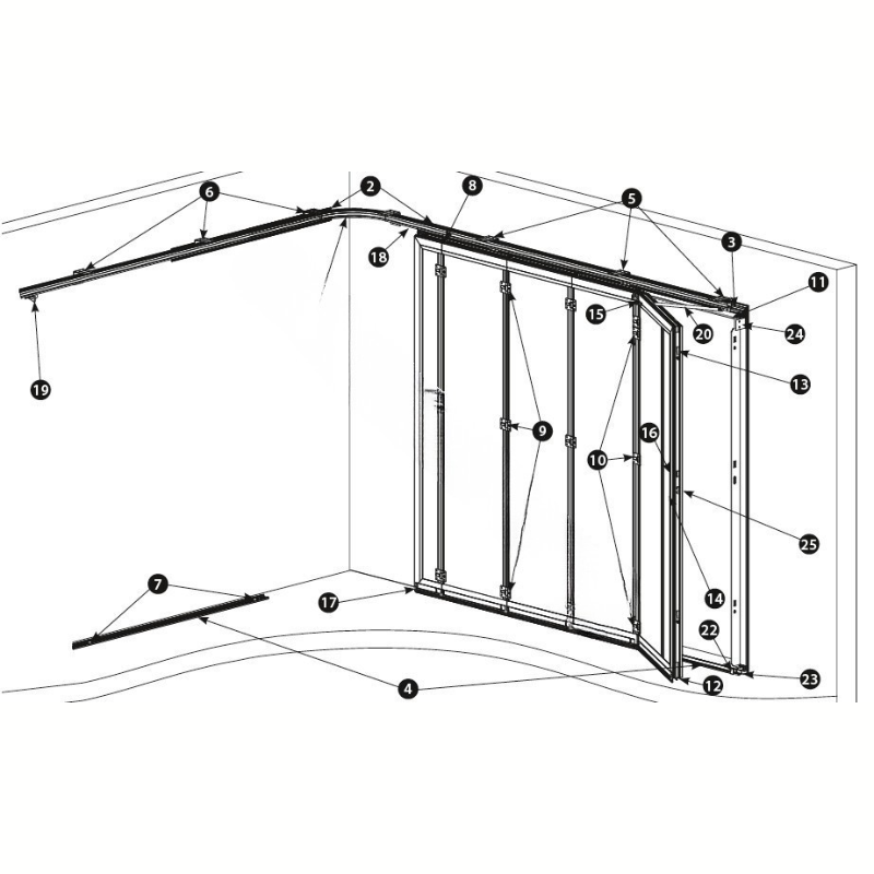 KIT CHARNIERES INTERMEDIAIRES PVC pour portes de garages Novoside Novoferm NFF42316