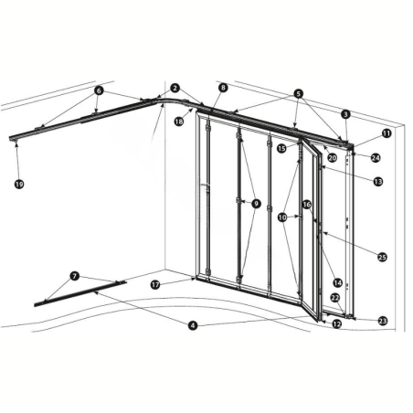 KIT CHARNIERES INTERMEDIAIRES PVC pour portes de garages Novoside Novoferm NFF42316