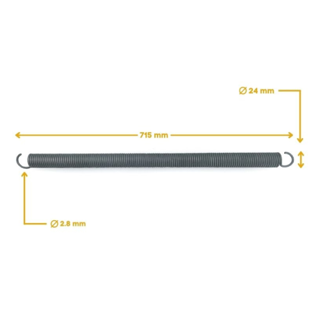 Dimensions ressort traction type d porte de garage sectionnelle