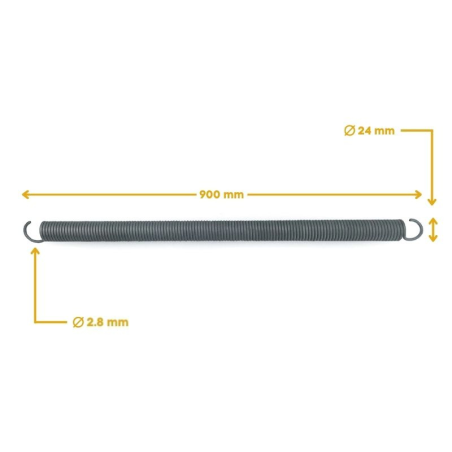 Ressort de traction Longueur 90 cm type D pour porte de garage basculante F017