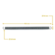 Ressort de traction Longueur 90 cm type D pour porte de garage basculante F017