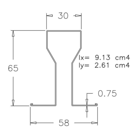 Dimensions raidisseur omega galvanisé de porte de garage sectionnelle