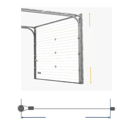 Câble Double Hormann Ferrure Z longueur 3115mm pour porte de hauteur 2625mm