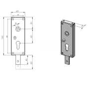 Kit serrure de porte basculante monoparoi