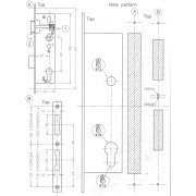 Dimensions de serrure en aluminium pour portillon de porte de garage