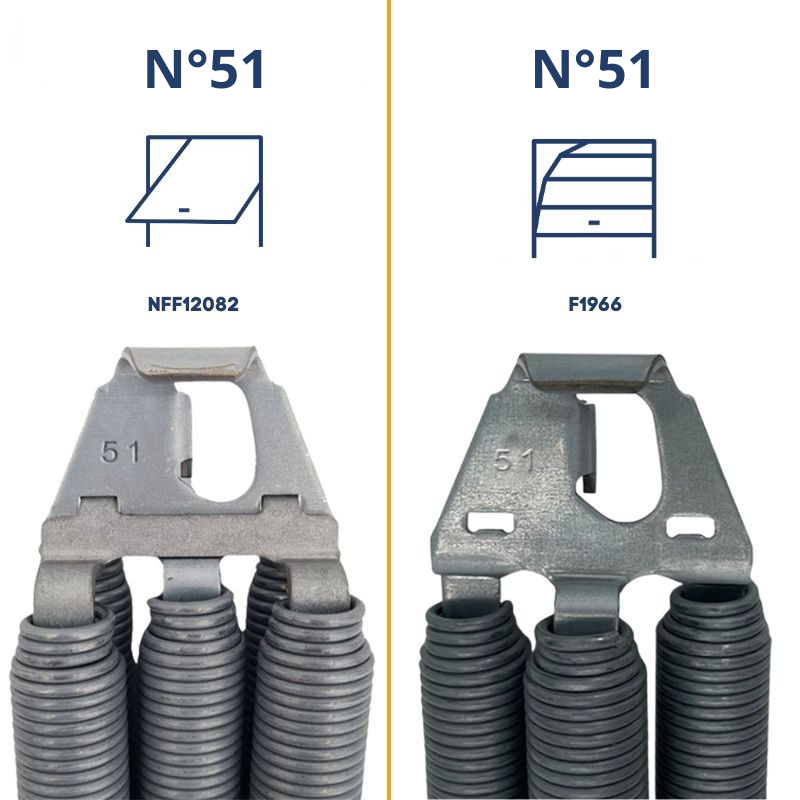 Ressorts n°51 de la portes de garage sectionnelles Iso 20 à ressorts de traction F1966