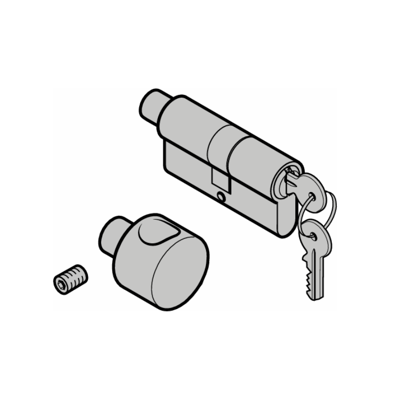 Double cylindre 30 + 30 mm profilé avec bouton  pour porte de garage latéral Hormann HST 4019469