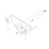 Galet tandem (double roue) pour porte sectionnelle résidentielle et industrielle. Diamètre 46 mm, axe Ø 12 mm.