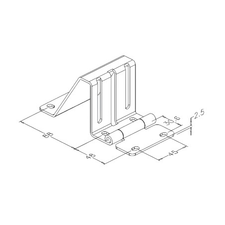 Schéma de charnière latérale réglable pour porte de garage sectionnelle f334
