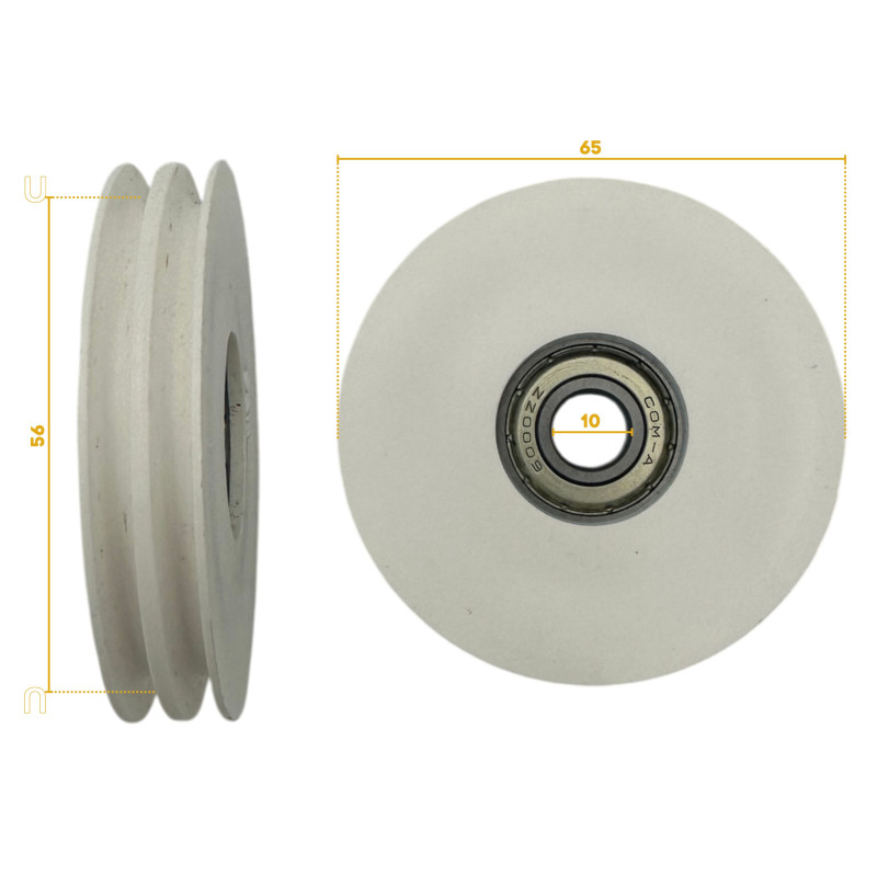 Poulie double gorge 65mm de porte sectionnelle Duo Normstahl H330930-01