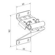 Support de galet haut réglable galvanisé pour porte de garage sectionnelle, largeur de charnière 60 ou 70 mm