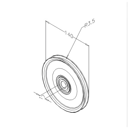 Poulie diamètre 140mm pour porte de garage sectionnelle