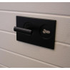 Vue installé de serrure-cylindre encastrée noire renforcée poignée-T et cylindre européen pour porte de garage
