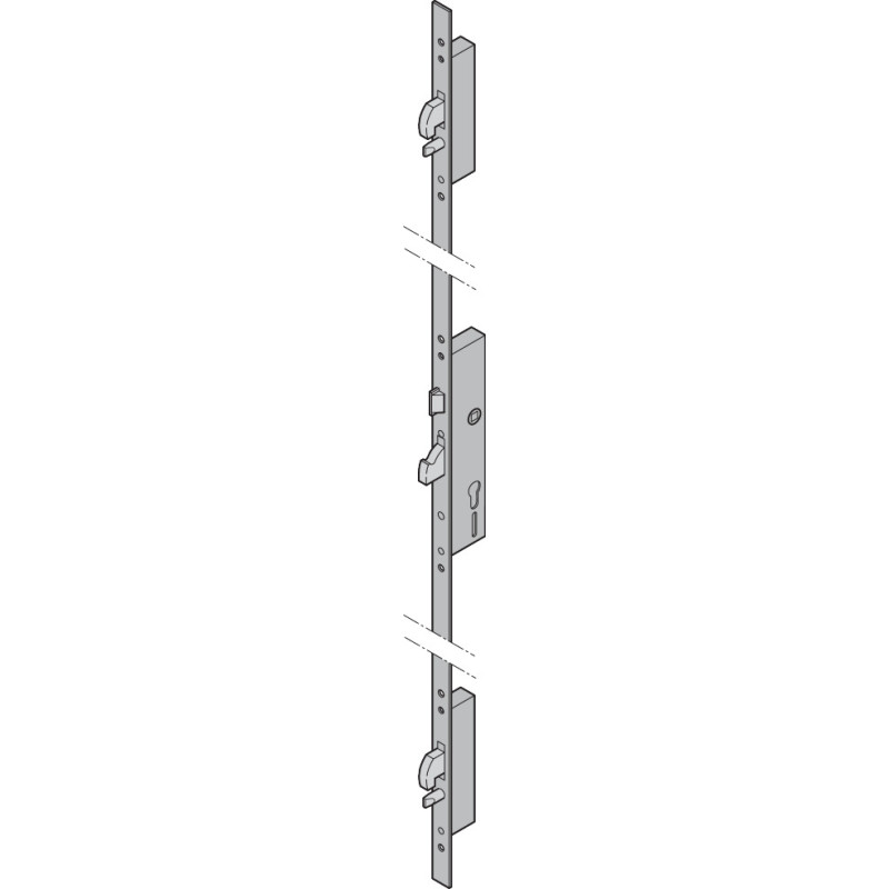 Serrure H5 Hörmann 5 points broche 40 mm pour cylindre profilé de porte d'entrée aluminium