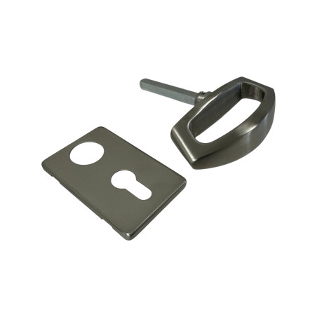 Poignée et serrure Inox Novoferm porte sectionnelle Iso 45