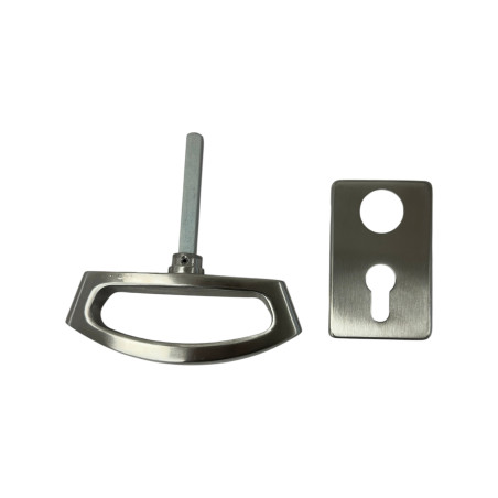 Poignée et serrure Inox Novoferm porte sectionnelle Iso 45