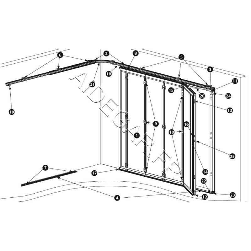 KIT CHARNIERES INTERMEDIAIRES PVC