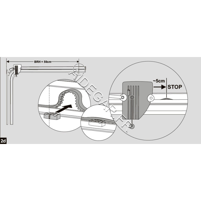Schéma Butée origine fin de course moteur Novoporte Novoferm NFF19127