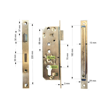 SERRURE POUR PORTILLON EN ACIER A GAUCHE 80225001 SERRURE POUR PORTILLON EN ACIER A GAUCHE 80225001