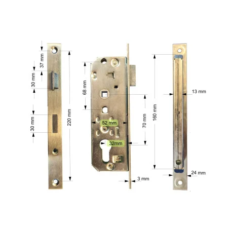 SERRURE POUR PORTILLON EN ACIER A GAUCHE 80225001 SERRURE POUR PORTILLON EN ACIER A GAUCHE 80225001