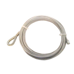 Câble acier 3 mm avec boucle et manchon serti + 1 serre câble