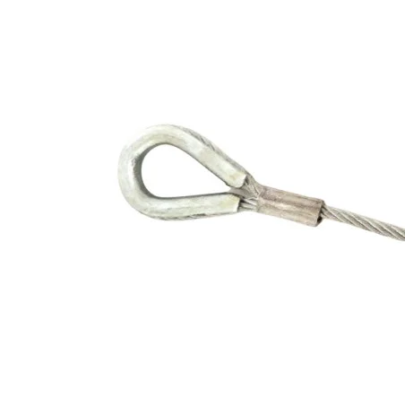 Câble acier 4 mm avec cosse coeur et manchon serti Câble acier 4 mm avec cosse coeur et manchon serti