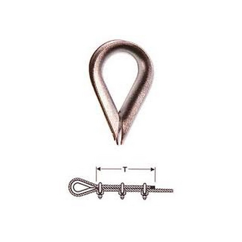 Cosse coeur pour cable acier diam 6mm