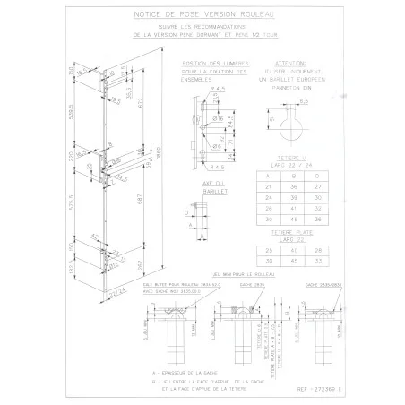 Serrure à rouleau pour porte avant 2015 Serrure à rouleau pour porte avant 2015