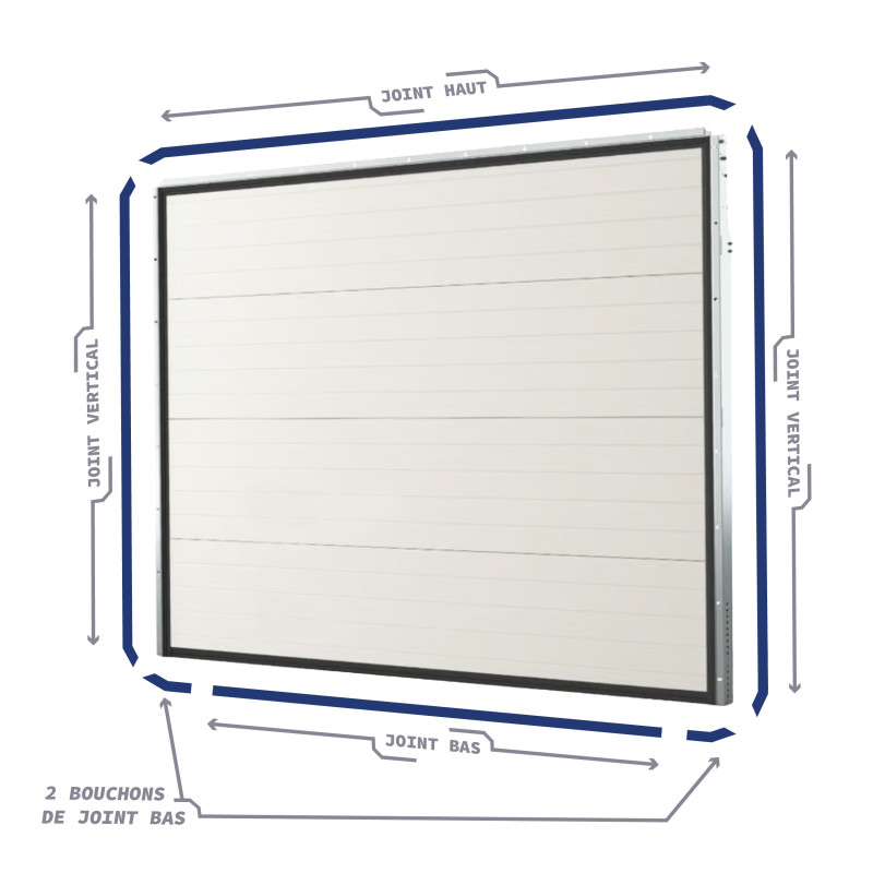 Kit joints bas, haut et verticaux de porte de garage sectionnelle Maeva Novoferm