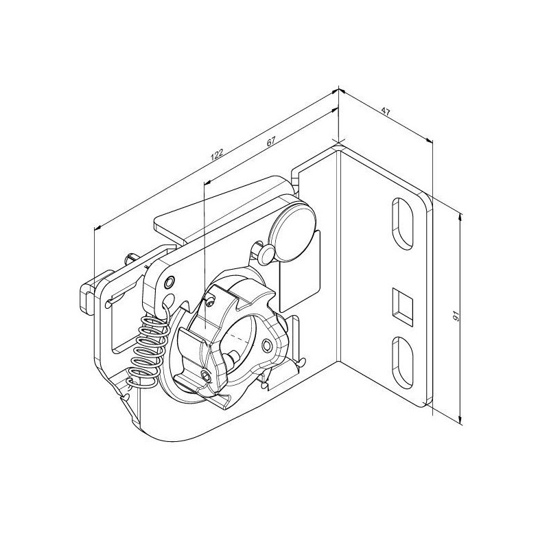 Parachute de ressort gauche pour arbre non rainuré 656STL