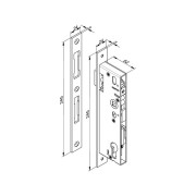 Dimensions serrure en aluminium pour portillon de porte de garage 1034LOCK