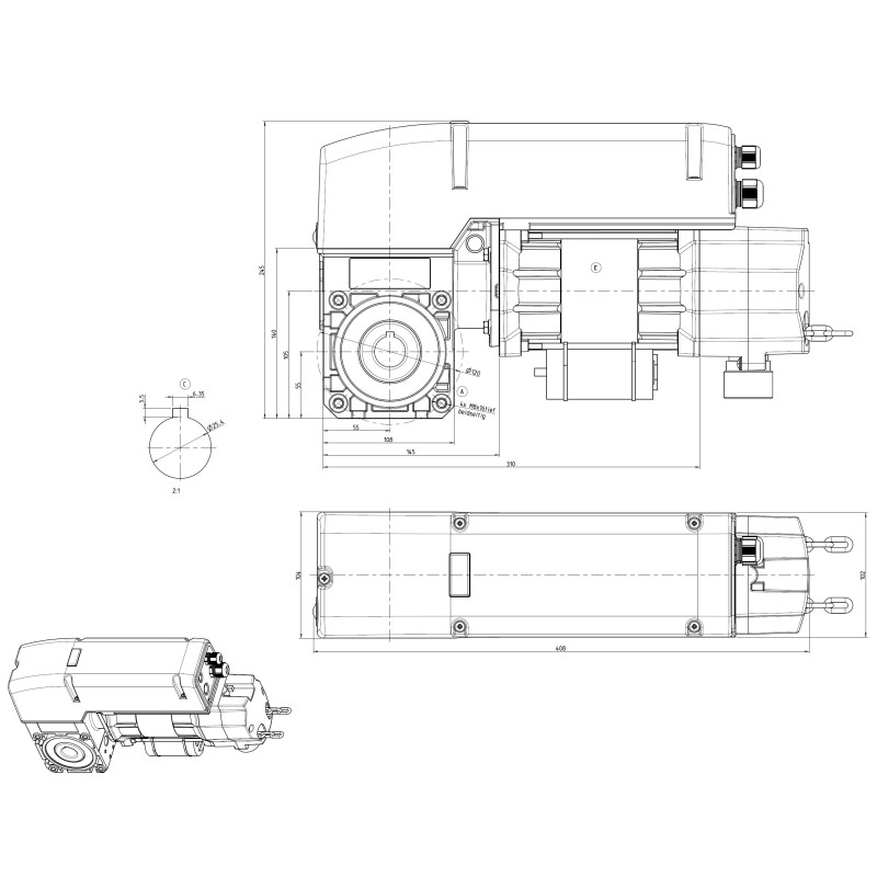 Moteur pour Portes de garage Industrielles / Semi Industrielles